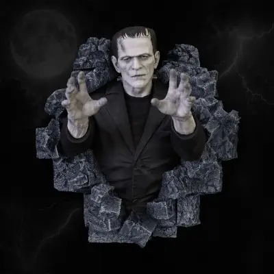 Figurine frankenstein classic horror edition lifesize wall sculpture